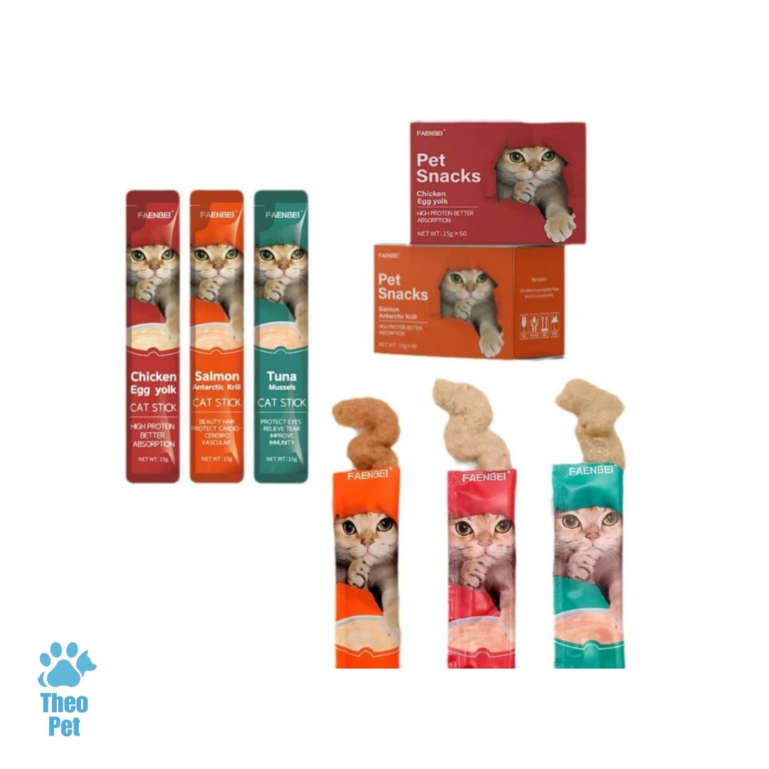 بستنی گربه فنبی FAENBEI با طعم گوشت مرغ و تخم مرغ ۱۵ گرم