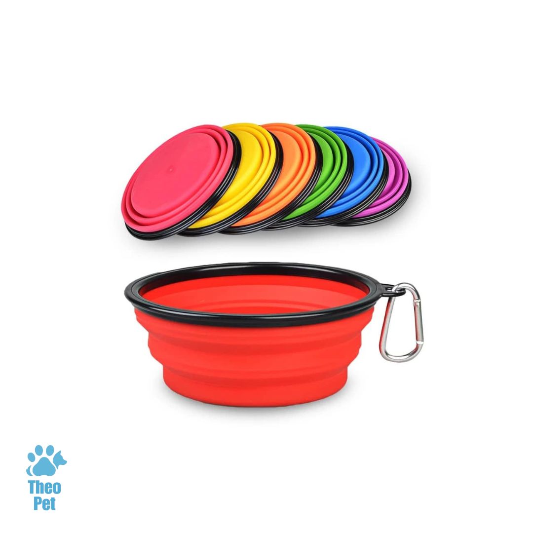 ظرف سیلیکونی تاشو آب و غذای سگ و گربه | سبک برای سفر و گردش